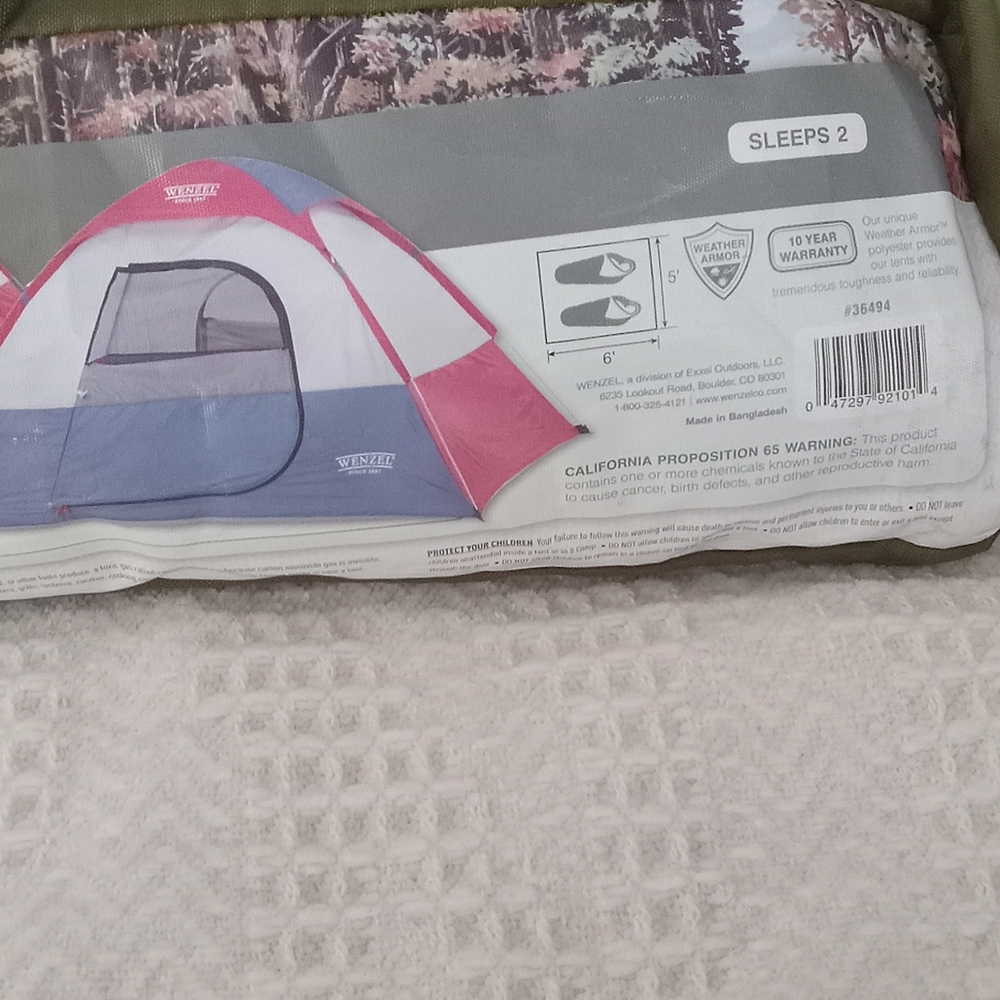 Wenzel Pink and White 2-Person Tent